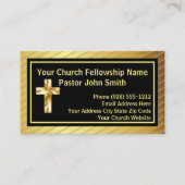 Church Pastor Classy Or Et Cartes de visite Noirs (Devant)