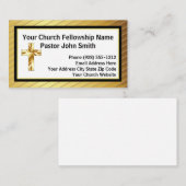 Church Pastor Classy Or Et Cartes de visite Noirs (Devant / Derrière)