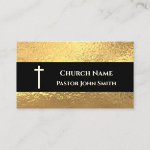 Church Pastor Gold Black Classy Christelijk Visitekaartje