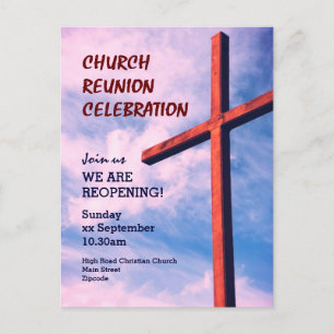 CHURCH REUNION CELEBRATION Heropening INVITATIE Briefkaart