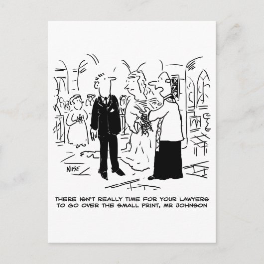 Church Service Wedding Vicar zegt nee tegen advoca Briefkaart (Voorkant)