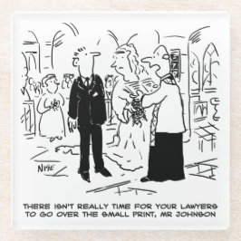 Church Service Wedding Vicar zegt nee tegen advoca Glazen Onderzetter