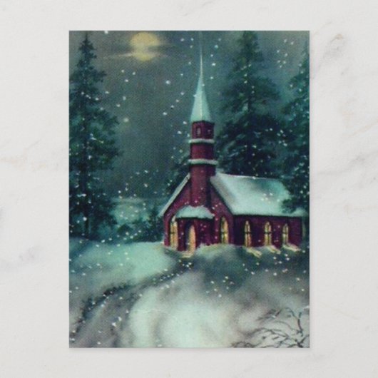 Church Snow Scene  Art Briefkaart (Voorkant)