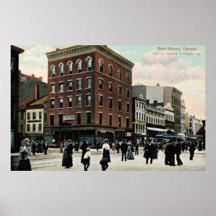 Church St. New Haven 1908  Poster