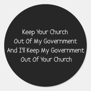 Church State Separation Ronde Sticker