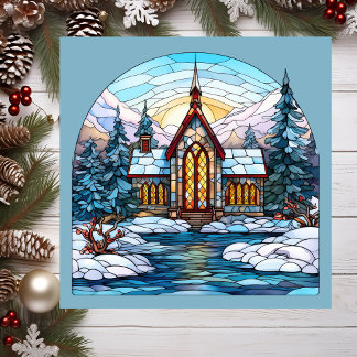 Church Steeple Kerst Magnetische Kaart