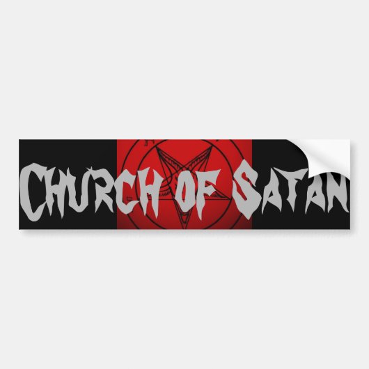CHURCH VAN SATAN BUMPERSTICKER (Voorkant)