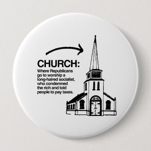 CHURCH - WAAR DE REPUBLIEK EEN LANGE-HA GAAT WERKE RONDE BUTTON 4,0 CM
