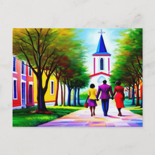 Church Walk Christian Art Carte postale