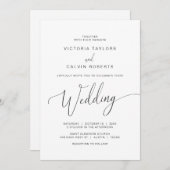 Church Wedding Ceremony Celebration, Black Script Kaart (Voorkant / Achterkant)