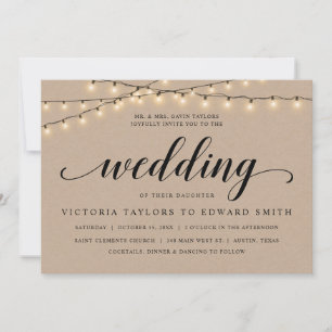 Church Wedding Ceremony, Parent Hosting, Kraft Kaart