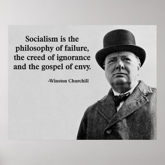 Churchill Anti-Socialisme Quote Poster (Voorkant)