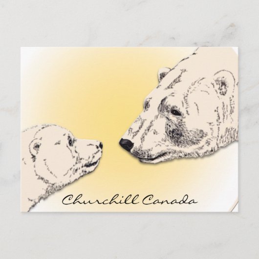 Churchill Canada Briefkaart Polar Beer Art Kaarten (Voorkant)