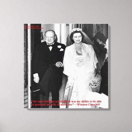 Churchill & Citation de mariage célèbre toile Impr (Recto)