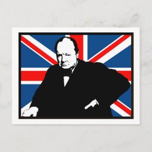 Churchill en Union Jack Briefkaart