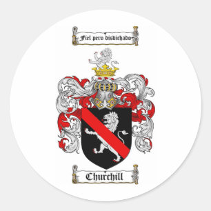 CHURCHILL FAMILY CREST - CHURCHILL WAPEN RONDE STICKER