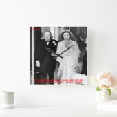 Churchill & Famous Marriage Quote Wall Clock Vierkante Klok (Huis)