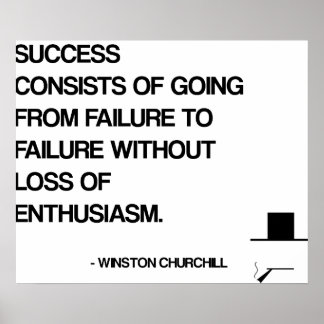 Churchill Motivatie Citaat - Succes Poster