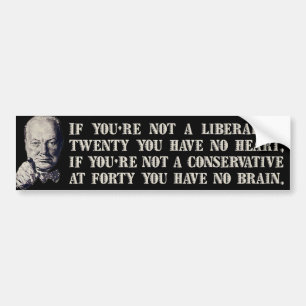 Churchill over conservatieven en liberalen bumpersticker