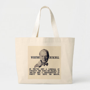 Churchill over conservatieven en liberalen grote tote bag