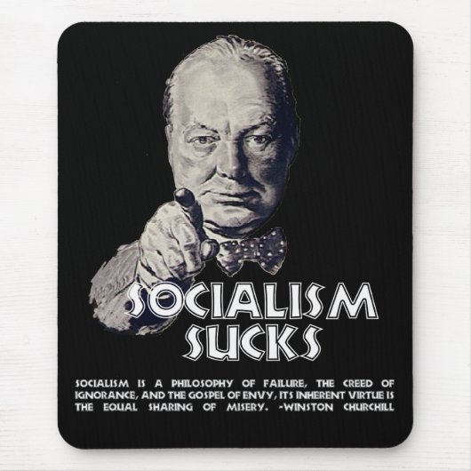 Churchill Quote:  Socialisme Sucks! Muismat (Voorkant)