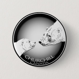 Churchill Souvenirs IJsbeer Kunst T-shirts & Cadea Ronde Button 5,7 Cm