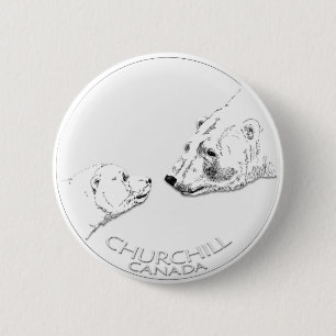 Churchill Souvenirs Polar Beer Art Shirten & Gifts Ronde Button 5,7 Cm