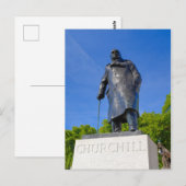 Churchill Statue, London UK Briefkaart (Voorkant / Achterkant)