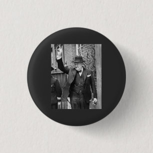 CHURCHILL V SIGN. RONDE BUTTON 3,2 CM