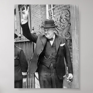 Churchill V-teken Poster