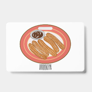 Churro cartoon illustratie badge