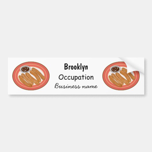 Churro cartoonillustratie bumpersticker (Voorkant)