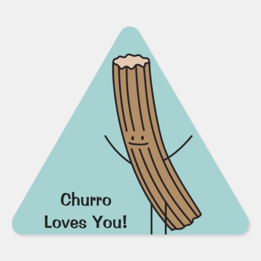 Churro houdt van je! driehoek sticker (Voorkant)