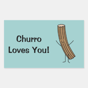 Churro houdt van u! rechthoekige sticker