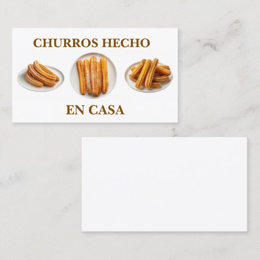 Churros hecho en casa visitekaartje (Voorkant / Achterkant)