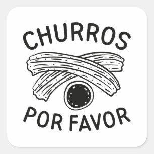 Churros Por Favor Vierkante Sticker