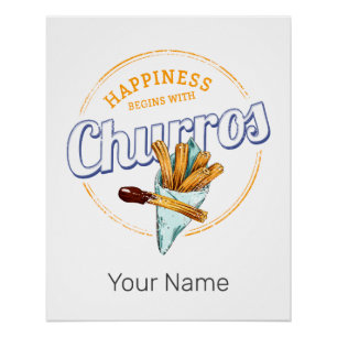 Churros Snack Dessert Retro Street Food Perfect Poster