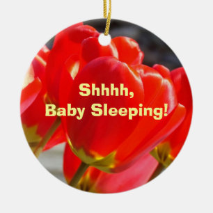 Chut bébé dort ornements suspendus signe Tulipes