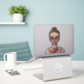 Chut ! Bibliothécaire sur Autocollant de service | (Ordinateur portable sur le bureau)