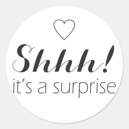Chut c'est un autocollant surprenant avec coeur (Devant)