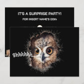 Chut Invitation à une Soirée Surprise | Hibou & Si (Devant / Derrière)