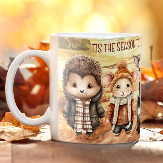 Chute Amis mignons Animaux Nom Café Mug