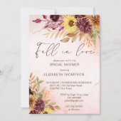 Chute amoureuse automne nuptiale invitation (Devant)