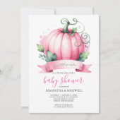 Chute Baby Douche Invitations Petite fille Citroui (Devant)