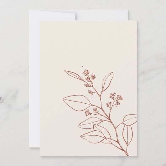 Chute Beige en amour Nuptiale Douche Invitation (Dos)