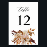 Chute Beige Floral Numéro de table<br><div class="desc">Habillez vos tables de mariage ou de fête avec votre carte de numéro de tableau Floral Chute Beige.</div>