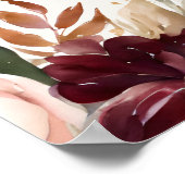 Chute Blanc Citrouille Bourgogne Floral Affiche de (Coin)