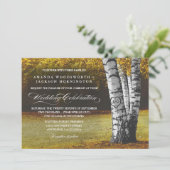 Chute Carved Coeur Birch Tree Invitations de maria (Debout devant)