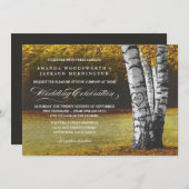 Chute Carved Coeur Birch Tree Invitations de maria (Devant / Derrière)