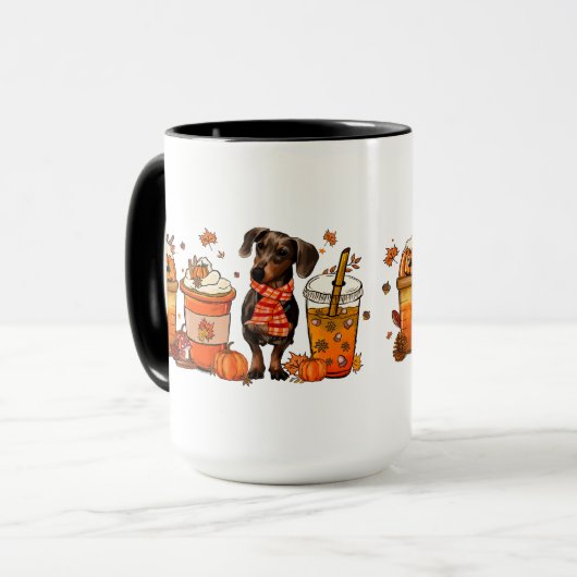 Chute Chien Mug Café, Dachsund Chien Mug, Chute Vi (Devant gauche)